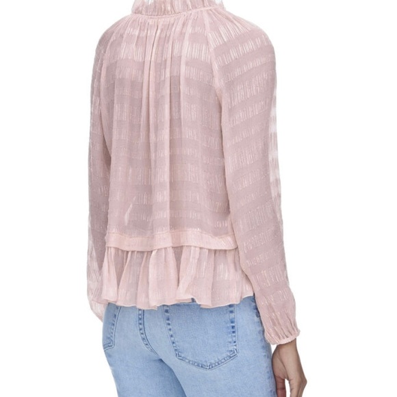 Rebecca Taylor Long Sleeve Lurex Clip Top - Picture 3 of 8